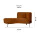 Chaise Longue Luminne Veludo Laranja e Preto