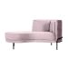 Chaise Longue Luminne Veludo Rosê e Preto