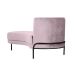 Chaise Longue Luminne Veludo Rosê e Preto