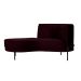 Chaise Longue Luminne Veludo Roxo e Preto