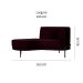 Chaise Longue Luminne Veludo Roxo e Preto