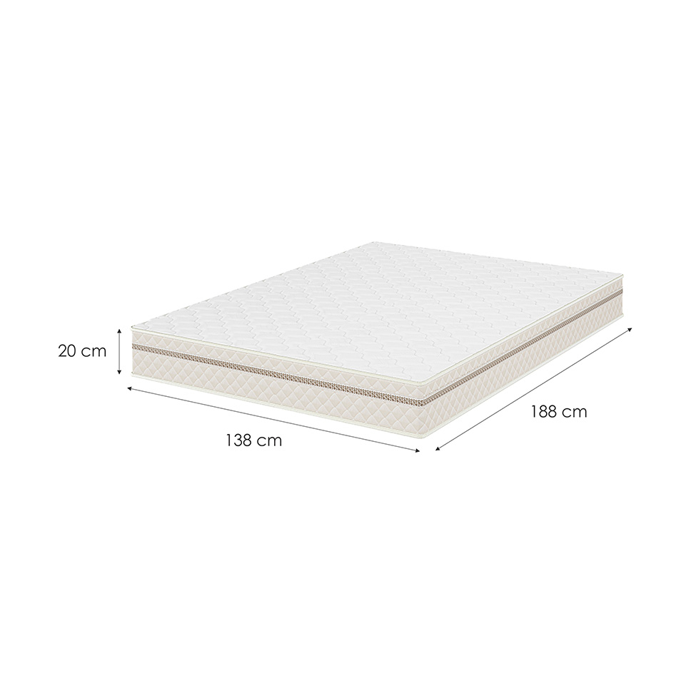 Colchão Casal Aurus Molas Ensacadas (20x138x188) Branco
