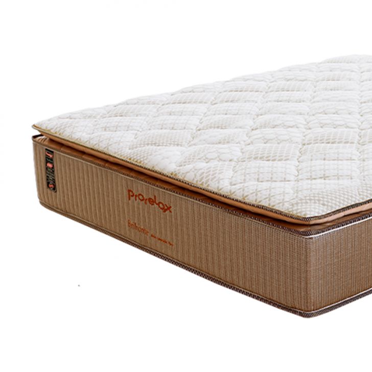 Colchão Casal Brilhante Molas Ensacadas (30x138x188) Marrom e Bege com 2 Travesseiros Guldi Soft Nasa Branco