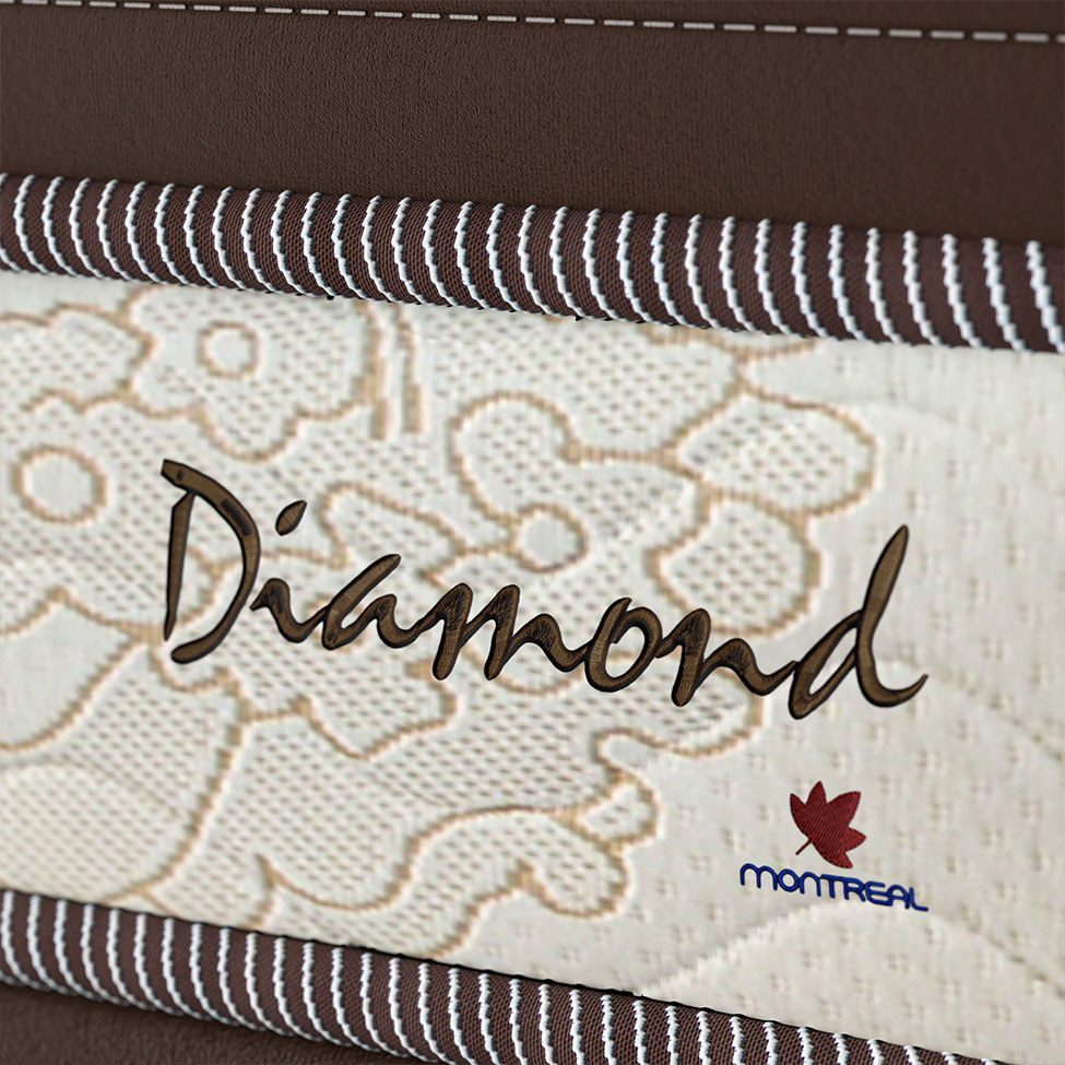 Colchão Casal Diamond Euro Molas Ensacadas (26x138x188) Bege e Marrom
