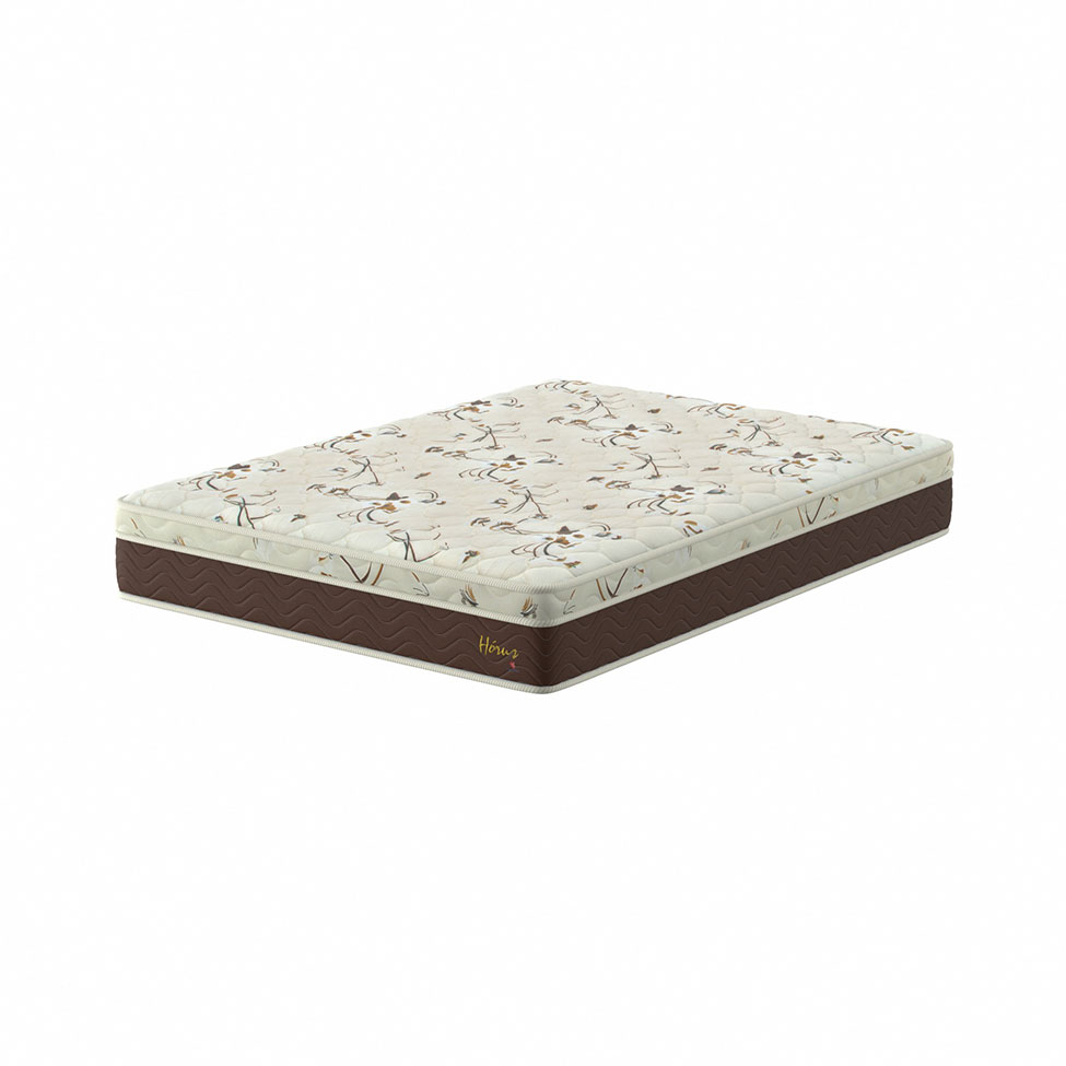 Colchão Casal Hórus Molas Ensacadas (26x138x188) Bege e Marrom