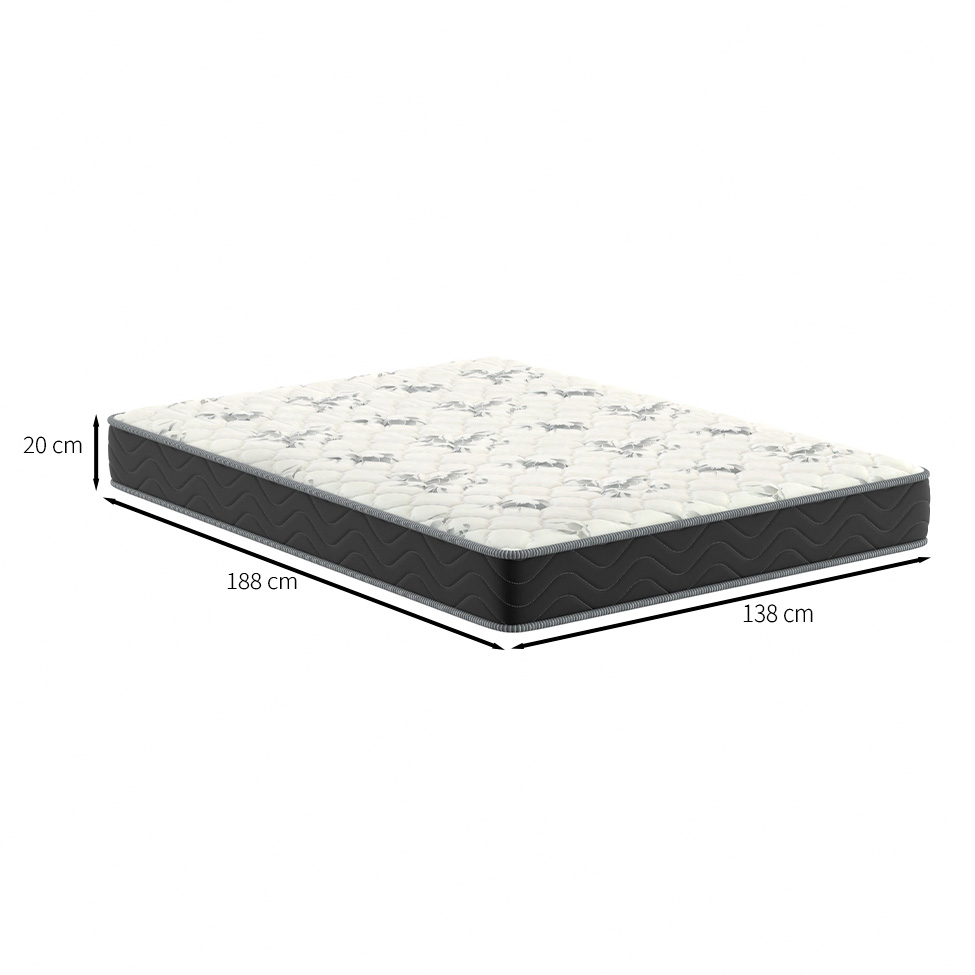 Colchão Casal Jade D28 (20x138x188) Preto e Branco