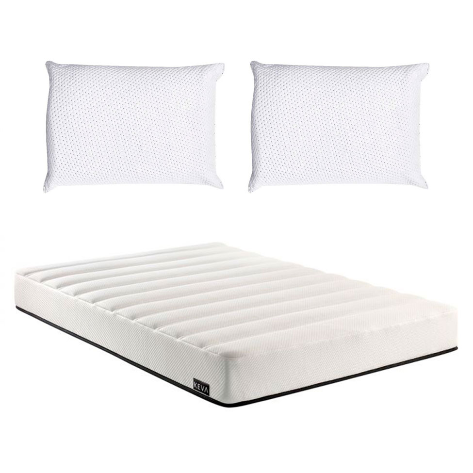 Colchão Casal Keva Molas Ensacadas Wide (24x138x188) Branco com 2 Travesseiros Guldi Soft Nasa Branco