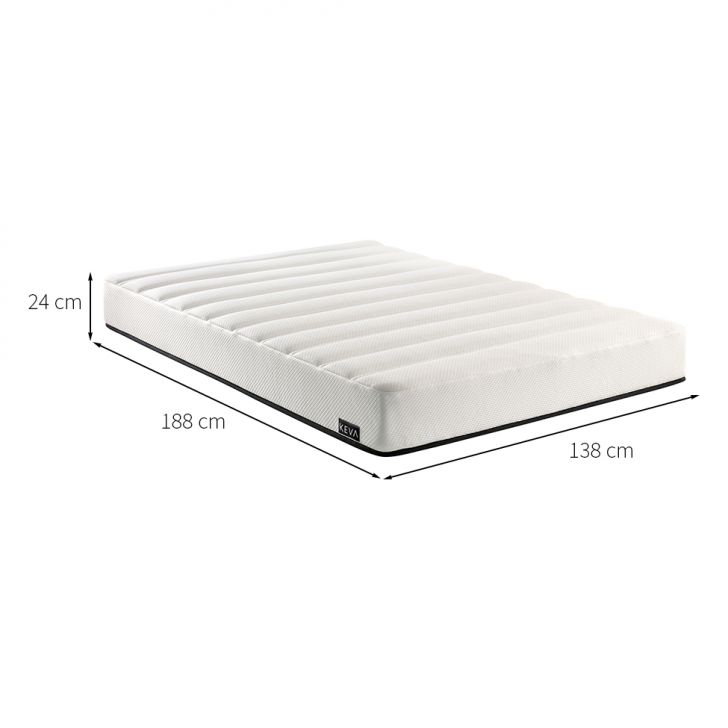 Colchão Casal Keva Molas Ensacadas Wide (24x138x188) Branco com 2 Travesseiros Guldi Soft Nasa Branco