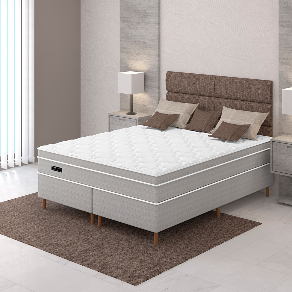Colchão Casal Maxi Athos Molas Ensacadas (25x138x188) Branco e Cinza
