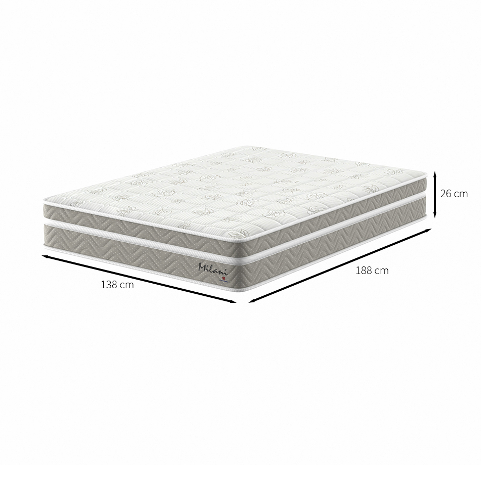 Colchão Casal Milani Mola Verticoil (26x138x188) Bege
