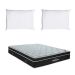 Colchão Casal Molas Ensacada Elegant Superpocket (28x138x188) Preto com 2 Travesseiros Guldi Soft Nasa Branco
