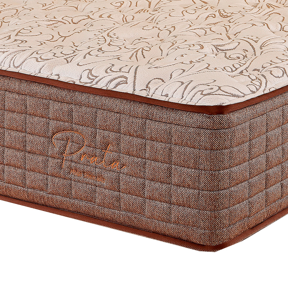 Colchão Casal Prata Mola Ensacada (34x138x188) Bege e Marrom
