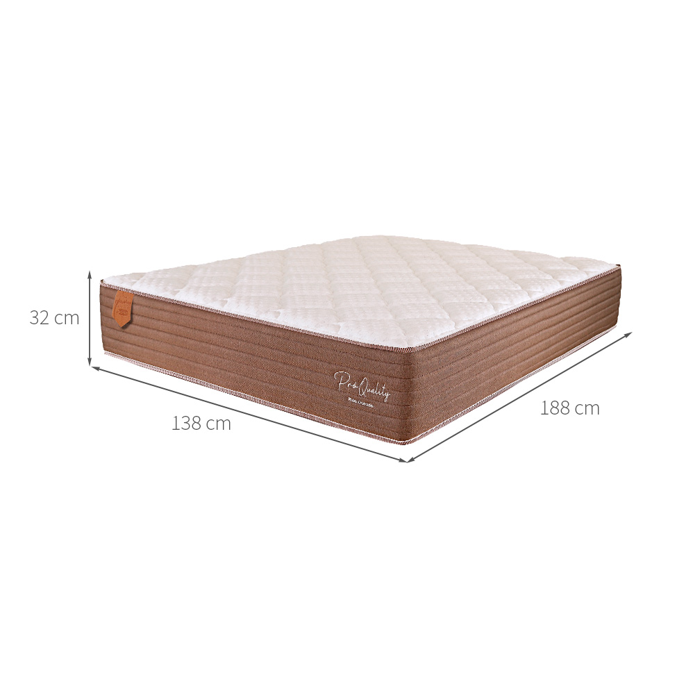 Colchão Casal Pro Quality C Mola Ensacada (32x138x188) Marrom e Bege
