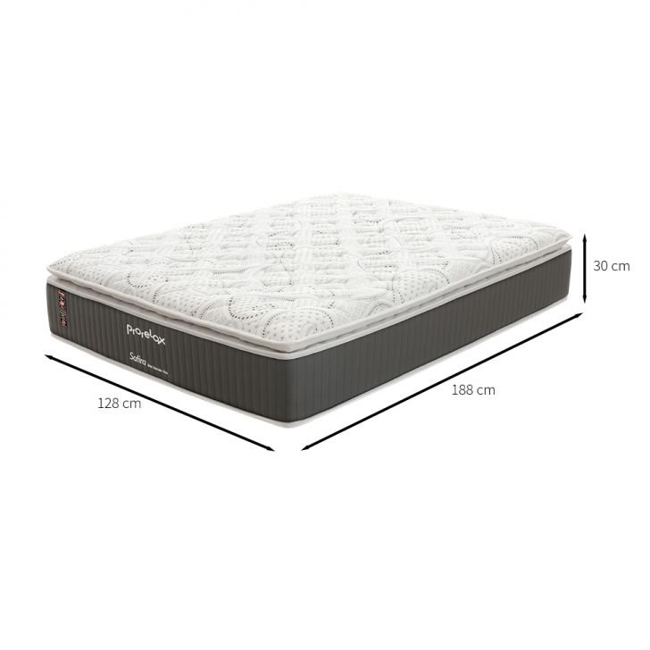 Colchão Casal Safira Plush Mola Ensacada (30x128x188) Branco e Cinza com 2 Travesseiros Guldi Soft Nasa Branco