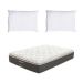 Colchão Casal Safira Plush Molas Ensacadas (30x138x188) Branco e Cinza com 2 Travesseiros Guldi Soft Nasa Branco