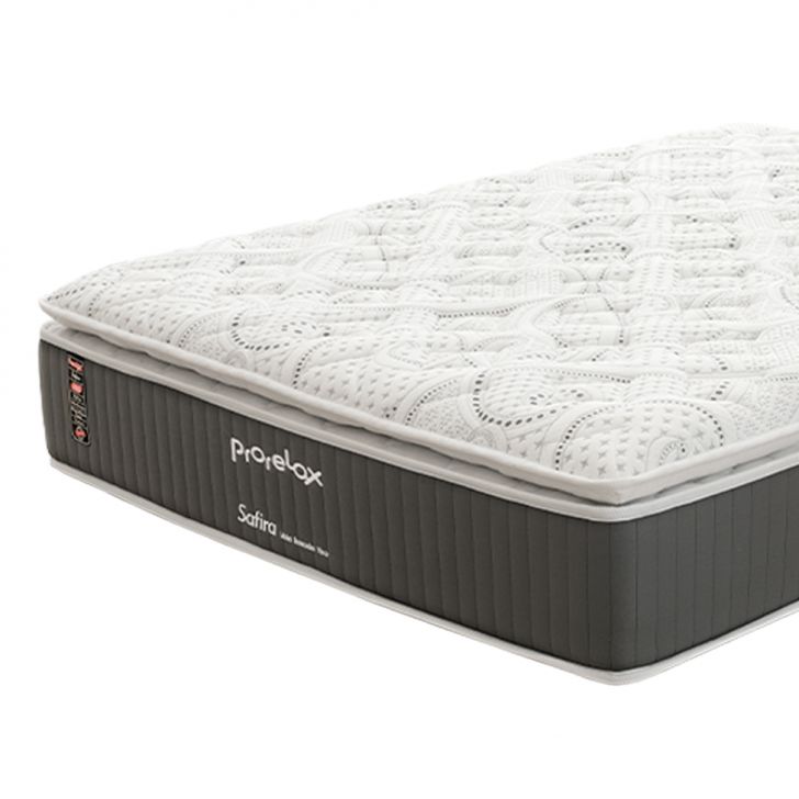 Colchão Casal Safira Plush Molas Ensacadas (34x128x188) Branco e Cinza com 2 Travesseiros Guldi Soft Nasa Branco