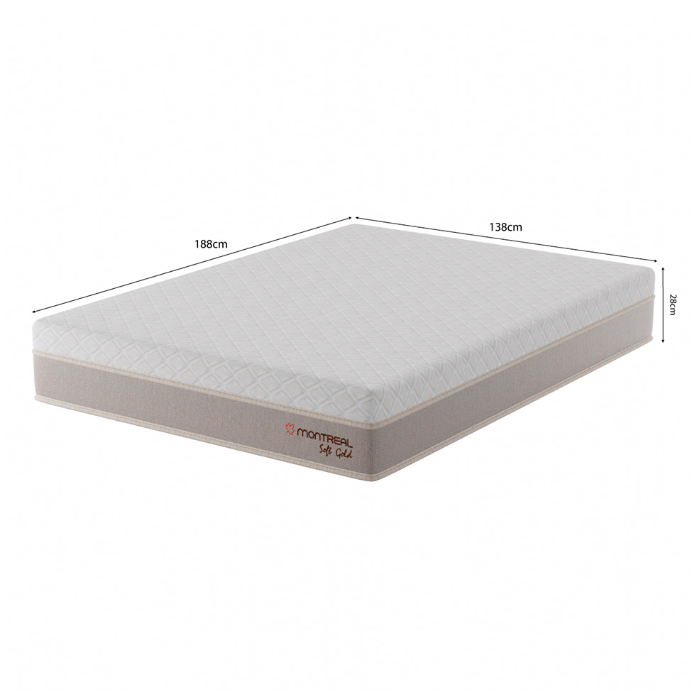 Colchão Casal Soft Gold Molas Ensacadas (28x138x188) Bege