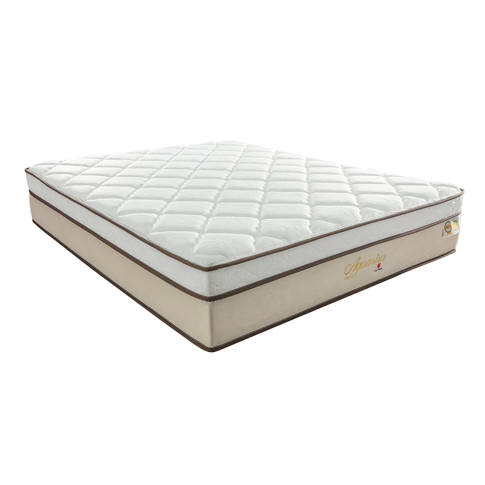 Colchão King Aquárius Molas Ensacadas (34x193x203) Branco e Bege