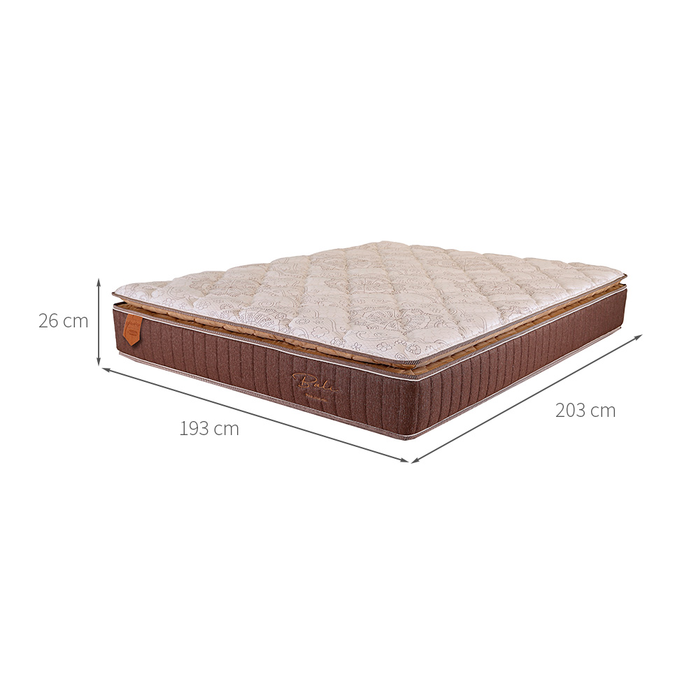 Colchão King Bali Mola Ensacada (26x193x203) Bege e Marrom