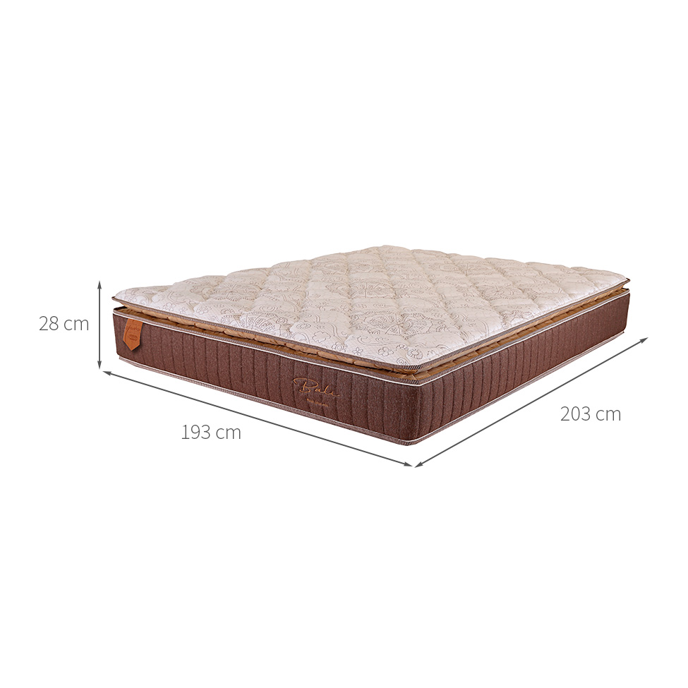 Colchão King Bali Mola Ensacada (28x193x203) Bege e Marrom