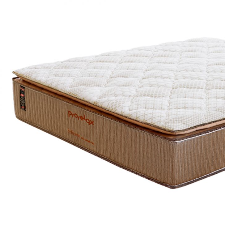Colchão King Brilhante Molas Ensacadas (34x193x203) Marrom e Bege com 2 Travesseiros Guldi Soft Nasa Branco