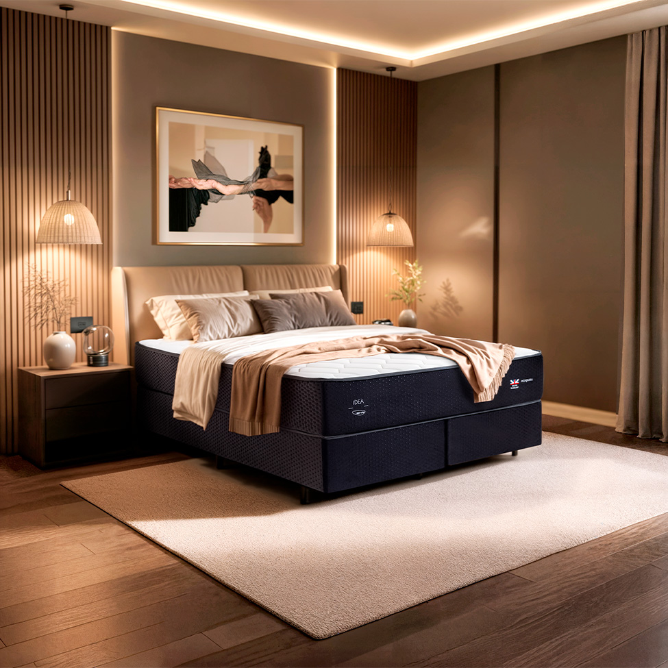 Colchão King Molas Maxspring Idea (32x193x203) Branco e Preto