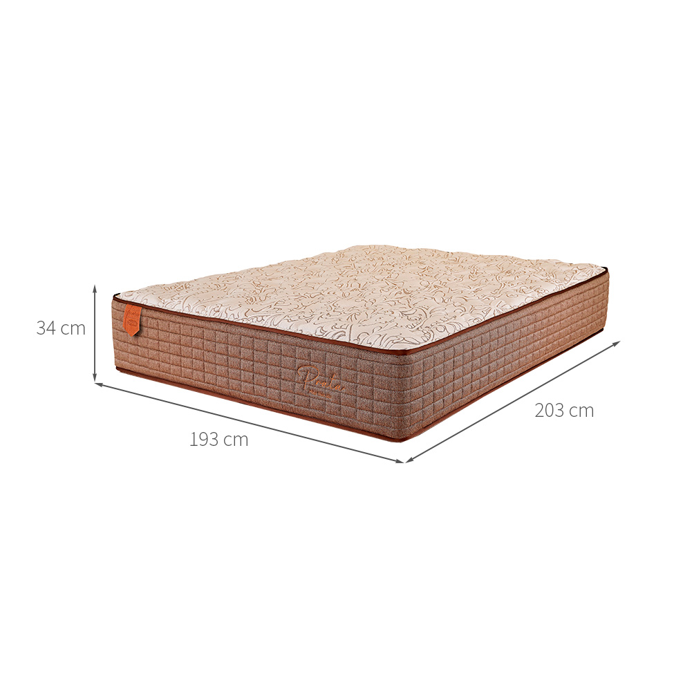 Colchão King Prata Mola Ensacada (34x193x203) Bege e Marrom