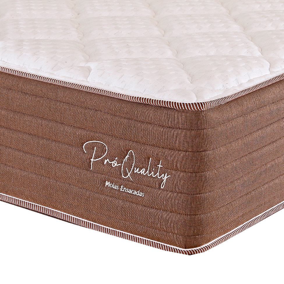 Colchão King Pro Quality C Mola Ensacada (32x193x203) Marrom e Bege