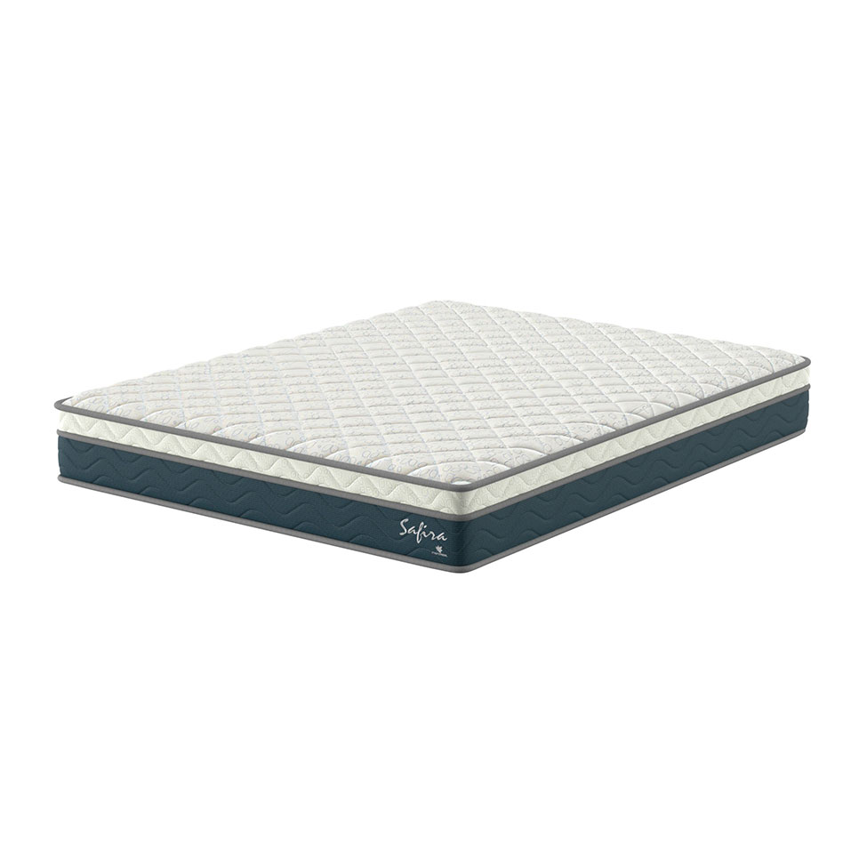 Colchão King Safira Molas Ensacadas (26x193x203) Azul e Branco