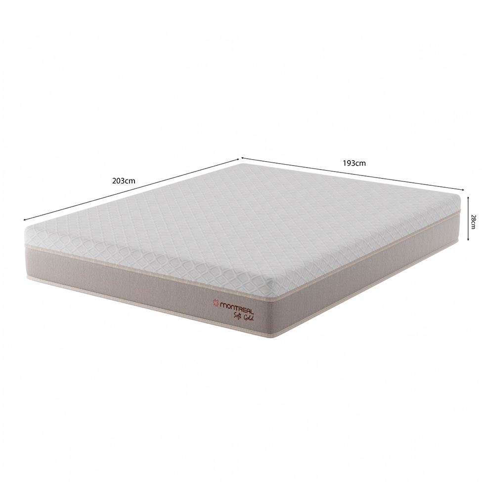 Colchão King Soft Gold Molas Ensacadas (28x193x203) Bege