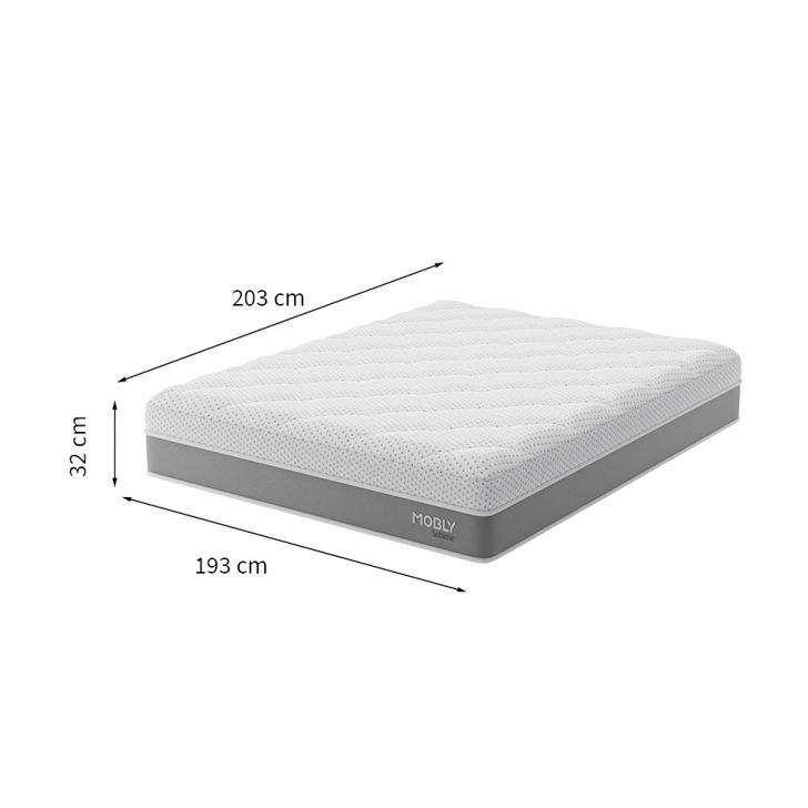 Colchão King Sublime Mola Ensacada e Espuma Viscoelástica (32x193x203) Cinza e Branco com 2 Travesseiros Guldi Soft Nasa Branco