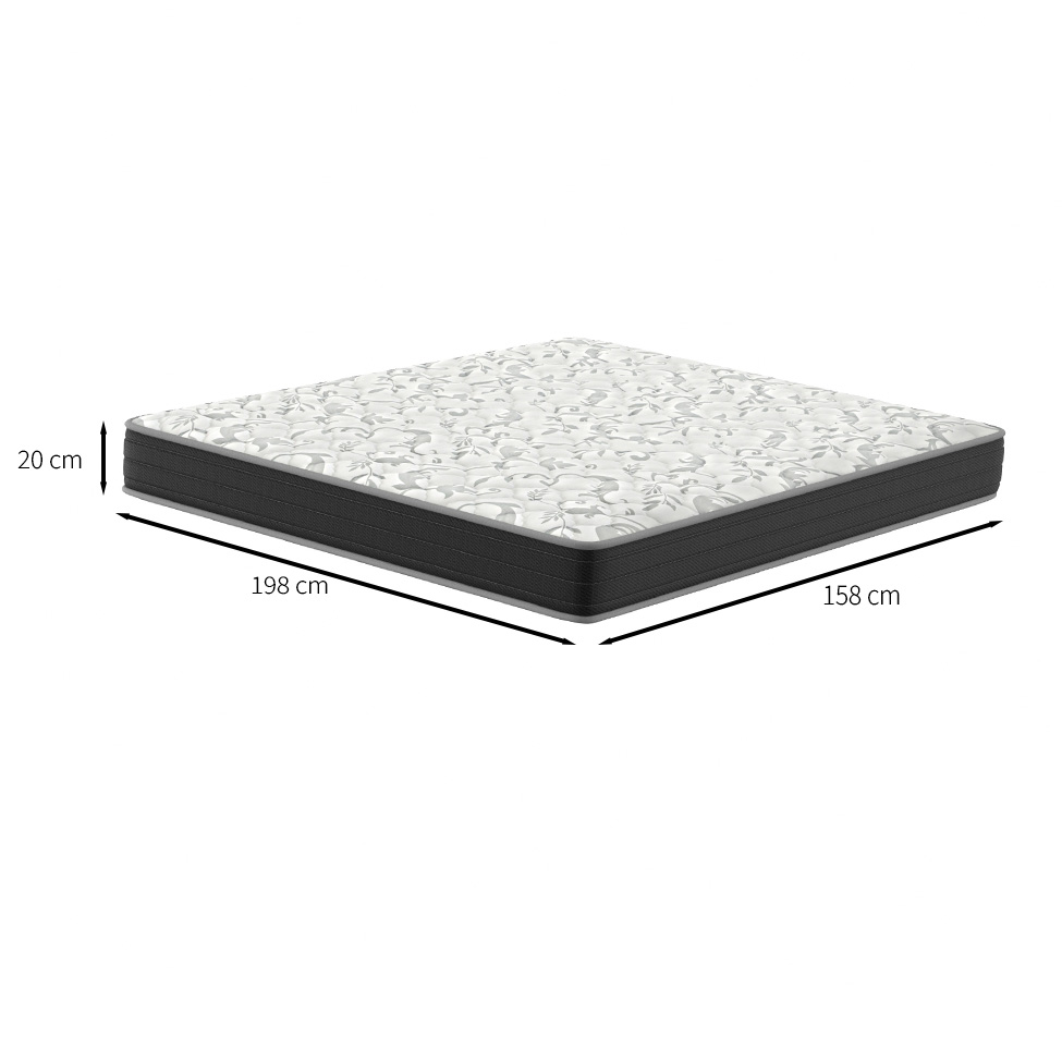 Colchão Queen Hortensia D33 (20x158x198) Preto e Branco