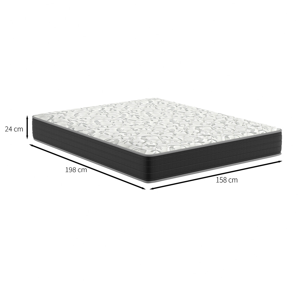 Colchão Queen Hortensia D33 (24x158x198) Preto e Branco