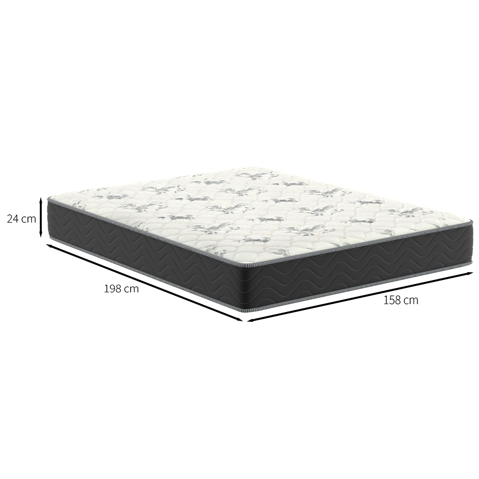 Colchão Queen Jade D28 (24x158x198) Preto e Branco
