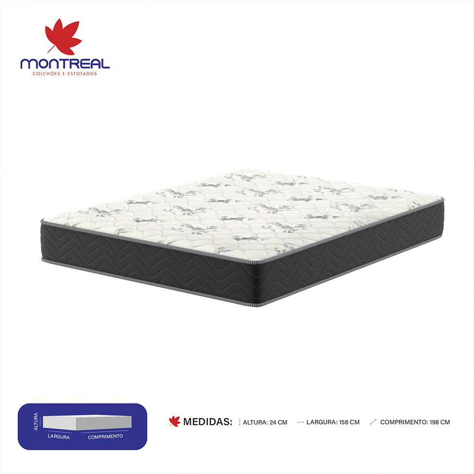 Colchão Queen Jade D28 (24x158x198) Preto e Branco