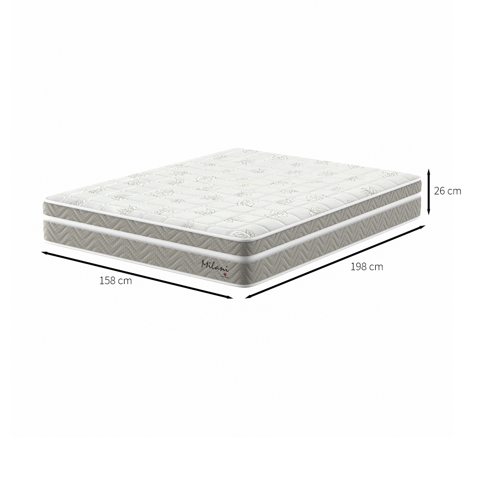 Colchão Queen Milani Mola Verticoil (26x158x198) Bege