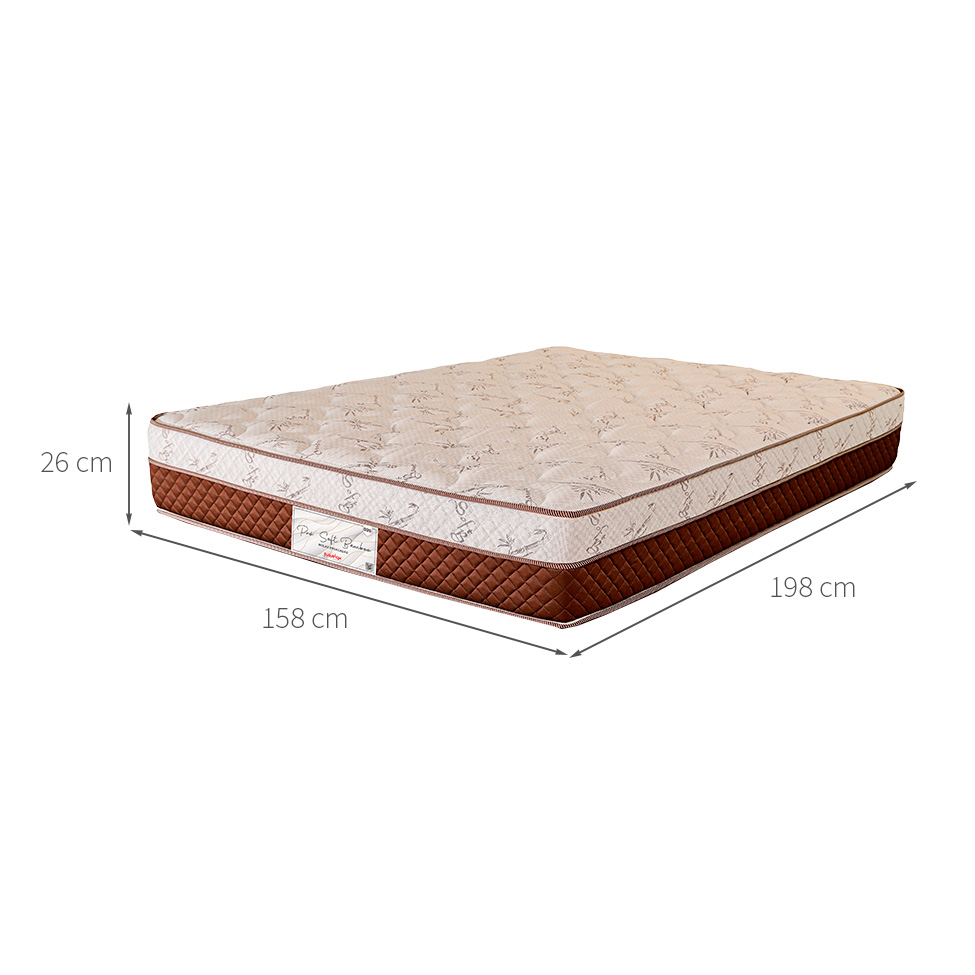 Colchão Queen Mola Ensacada Pro Soft Bamboo (26x158x198) Bege e Marrom