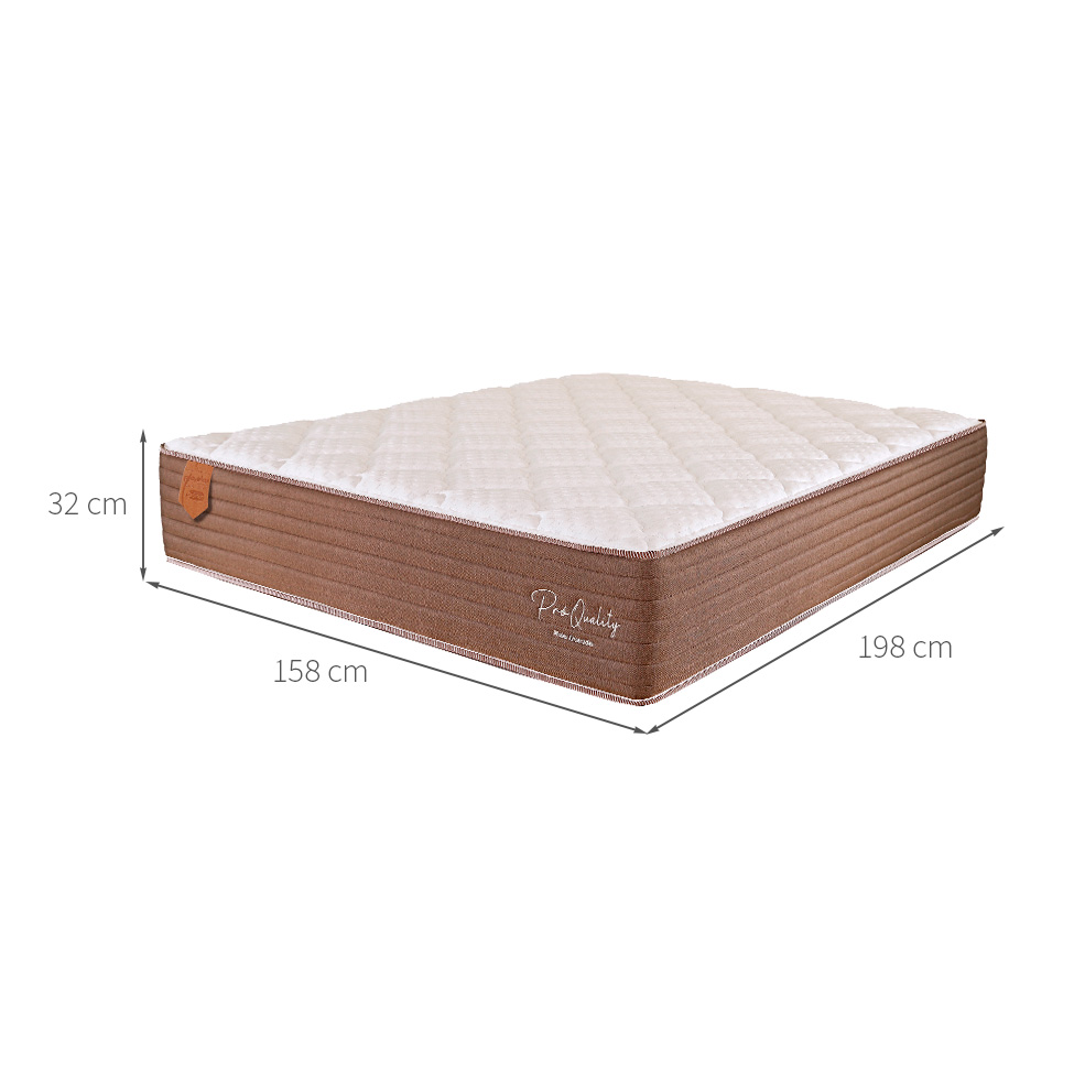 Colchão Queen Pro Quality C Mola Ensacada (32x158x198) Marrom e Bege
