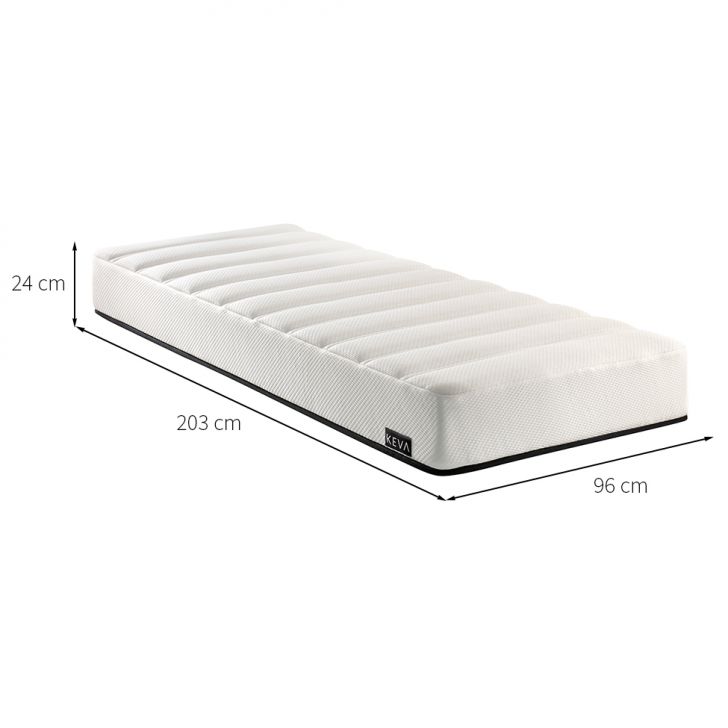 Colchão Solteirão Keva Molas Ensacadas Wide (24x96x203) Branco com Travesseiro Guldi Soft Nasa Branco