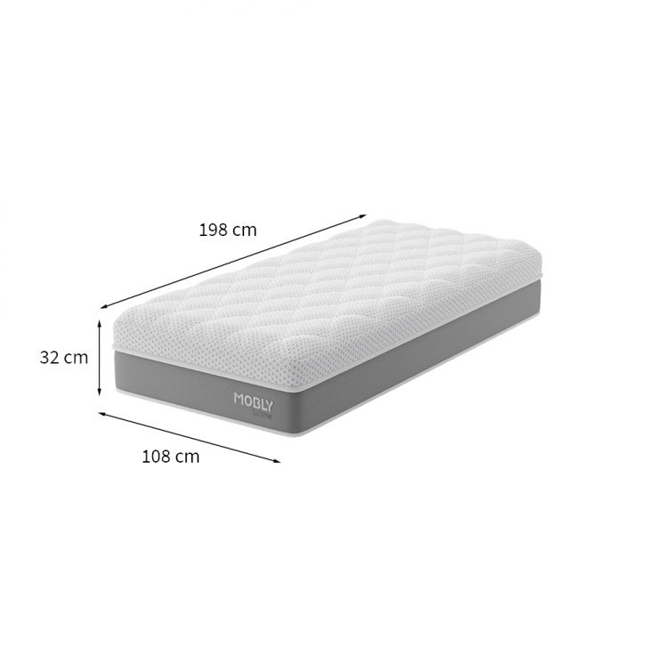 Colchão Solteirão Sublime Mola Ensacada e Espuma Viscoelástica (32x108x198) Cinza e Branco com Travesseiro Guldi Soft Nasa Branco
