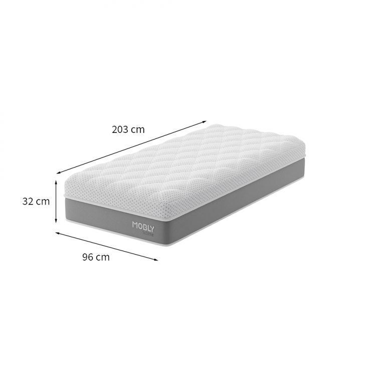Colchão Solteirão Sublime Mola Ensacada e Espuma Viscoelástica (32x96x203) Cinza e Branco com Travesseiro Guldi Soft Nasa Branco
