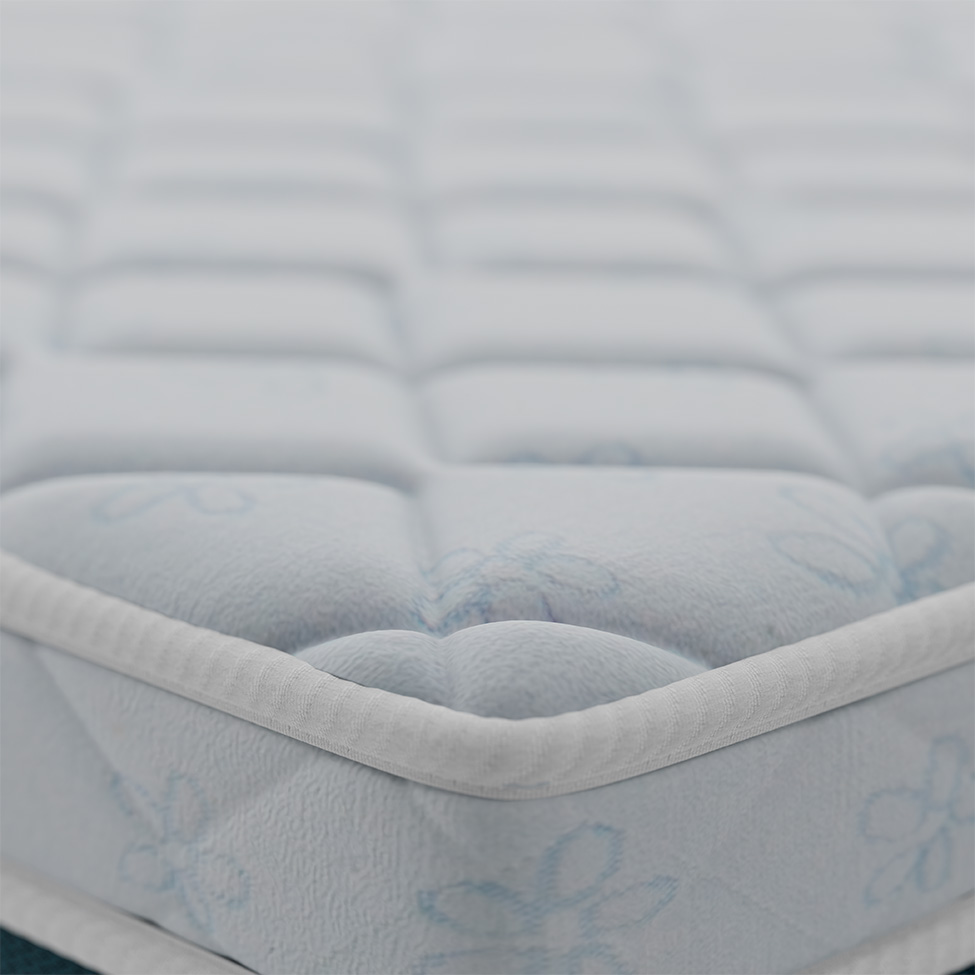 Colchão Solteirão York Molas Ensacadas (24x96x203) Azul e Branco