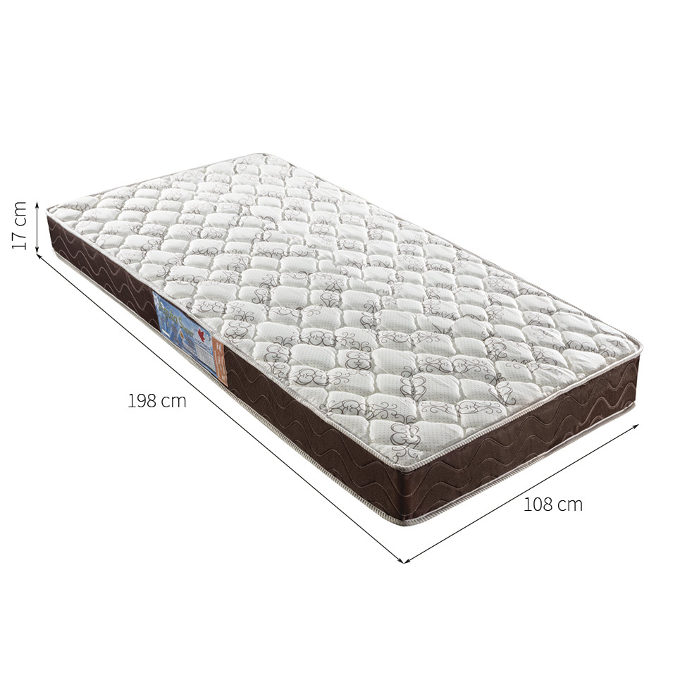 Colchão Solteiro Águia Super de Espuma D33 (17x108x198) Bege e Marrom