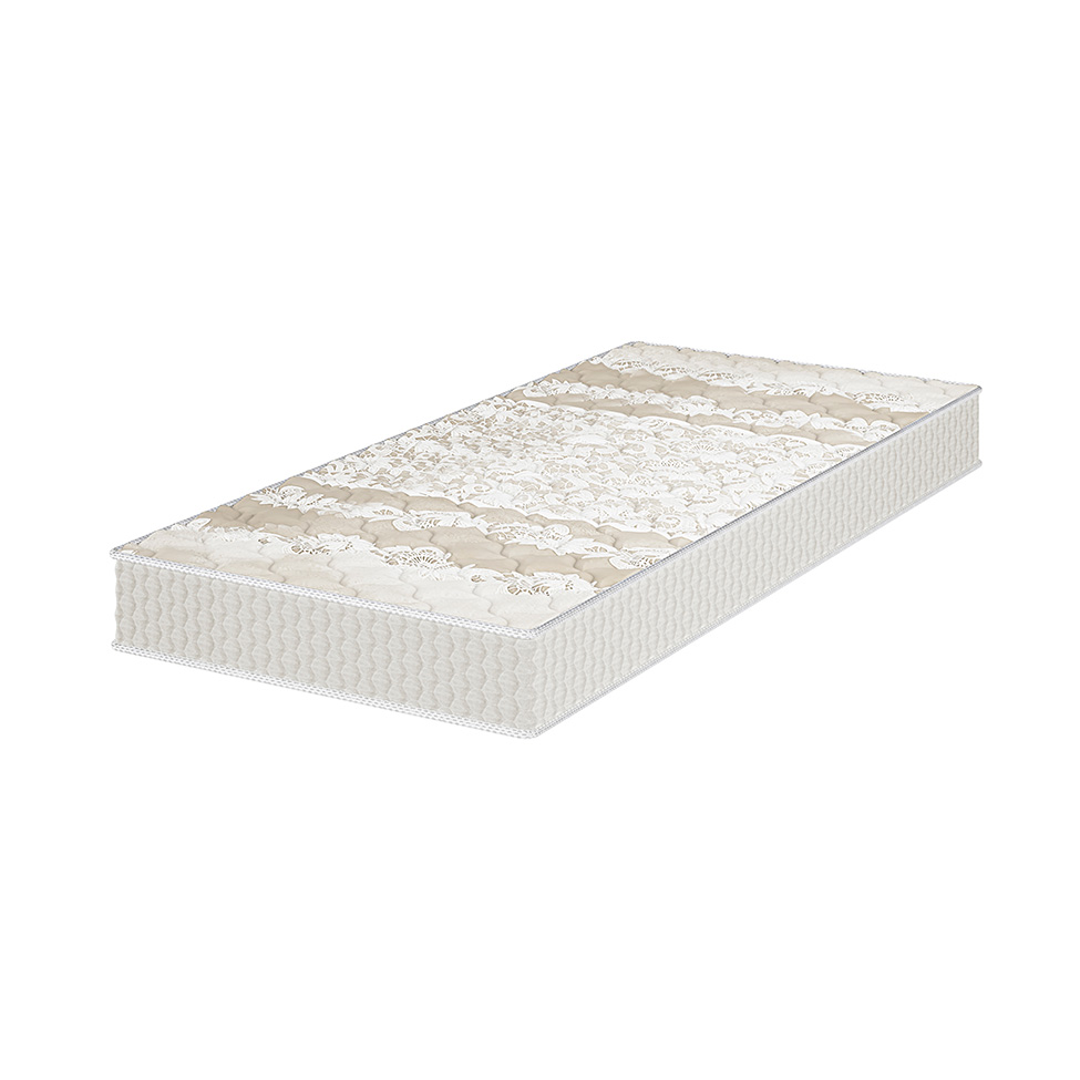 Colchão Solteiro Joyful Espuma D33 (17x88x188) Branco e Bege
