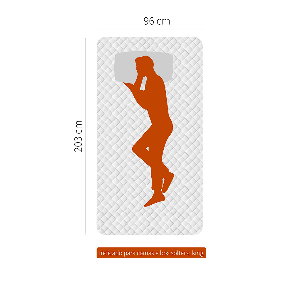 Colchão Solteiro King Brilhante Mola Ensacada (34x96x203) Marrom e Bege