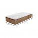 Colchão Solteiro King Brilhante Mola Ensacada (34x96x203) Marrom e Bege com Travesseiro Guldi Soft Nasa Branco