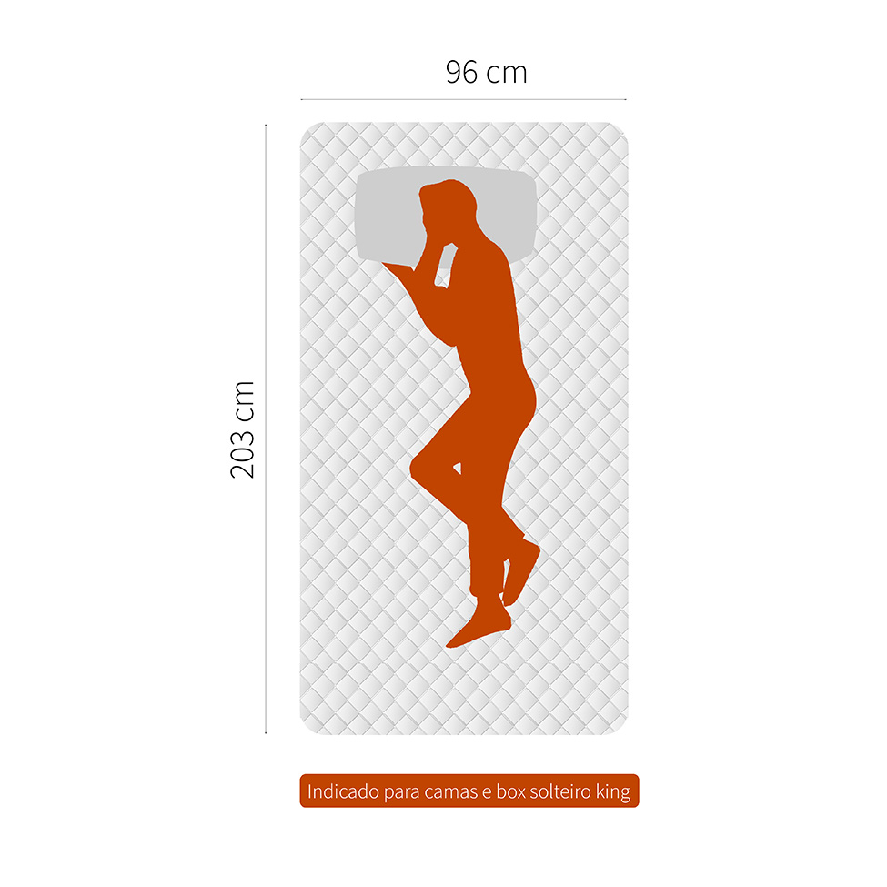 Colchão Solteiro King Prata Mola Ensacada (30x96x203) Bege e Marrom
