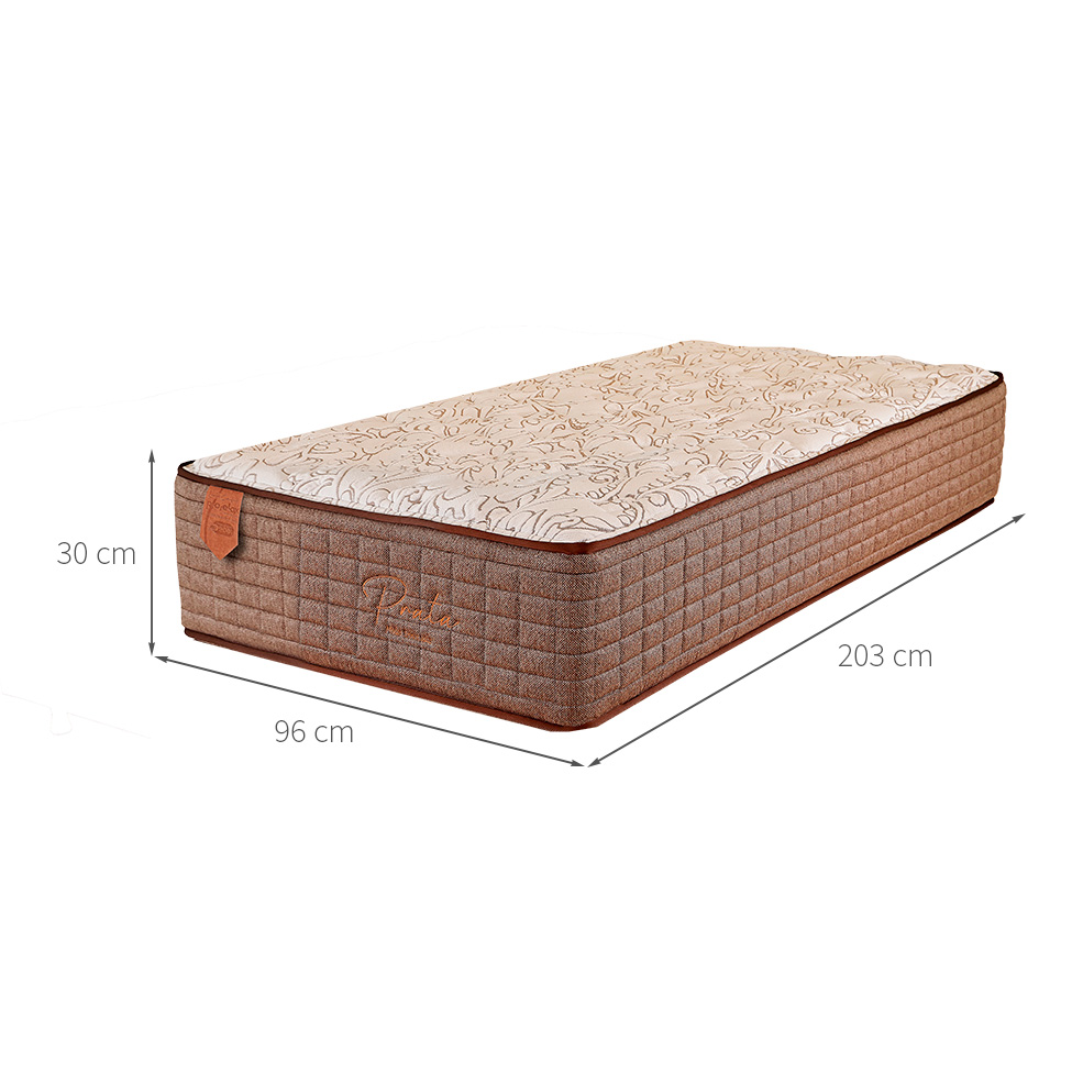 Colchão Solteiro King Prata Mola Ensacada (30x96x203) Bege e Marrom
