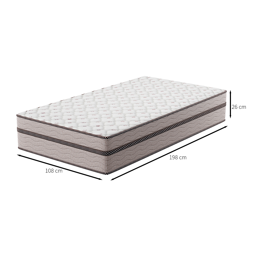 Colchão Solteiro King Sonhare Mola Ensacada (26x108x198) Bege