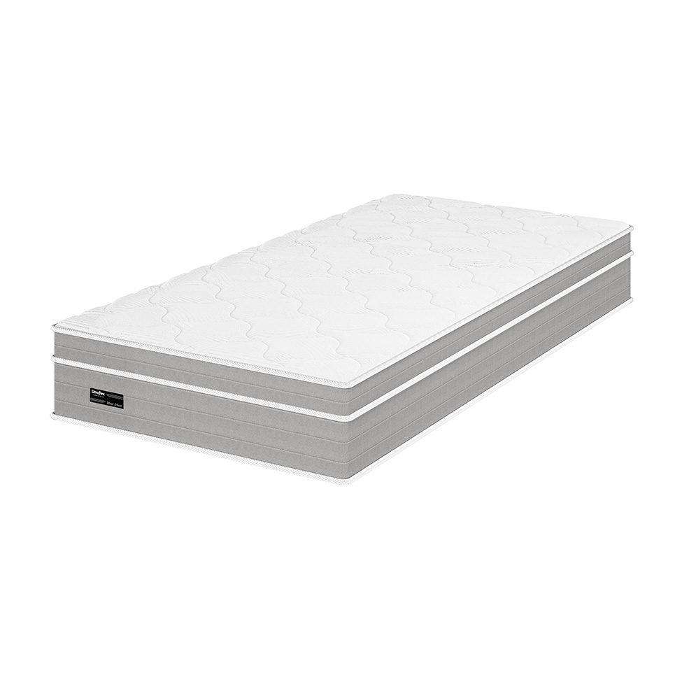 Colchão Solteiro Maxi Athos Molas Ensacadas (25x88x188) Branco e Cinza
